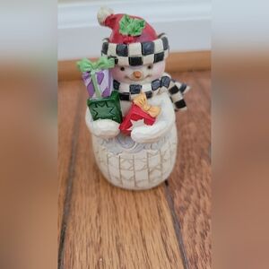 Jim Shore Festive Snowman Figurine with Gifts